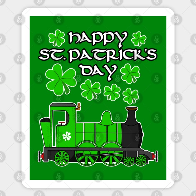 St. Patrick's Day Steam Train Model Railroad Enthusiast Sticker by doodlerob